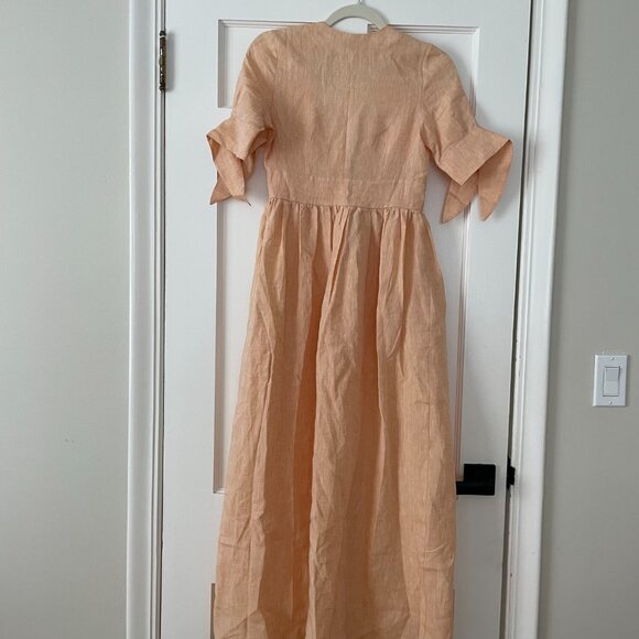 Harshman Peach Linen Casilda Dress Size XS NWT - Picture 3 of 4